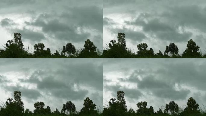 田野上的乌云和雨