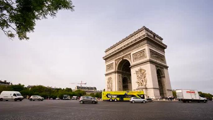 凯旋门,巴黎法国时间lapse