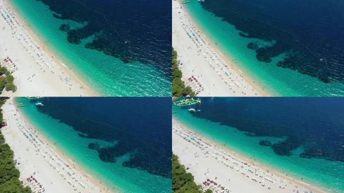 克罗地亚博尔兹拉特尼拉特海滩鸟瞰图
