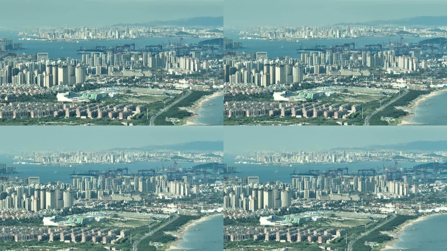 青岛港口码头城市面貌建筑群