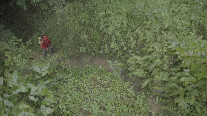 M1雨中登山者