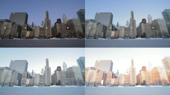 芝加哥日出。HQ 1080P 4:4:4 RGB