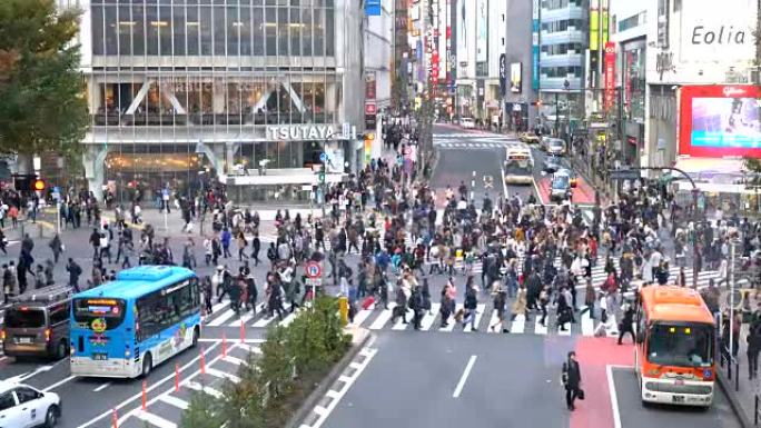 日本东京涩谷的人群