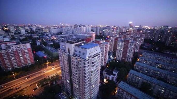 北京城市夜景鸟瞰图