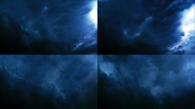 史诗黑暗风暴天空背景循环动画