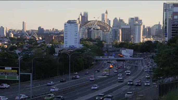 悉尼交通与海港大桥和歌剧院延时4k
