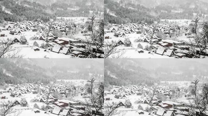 空中延时: 日本中部世界遗产Gassho-Grime开发商