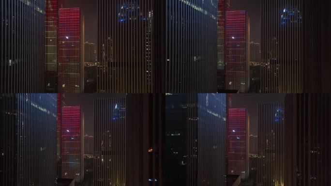 4K重庆江北嘴商务中心夜景航拍12