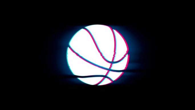 故障复古复古动画上的篮球球符号。