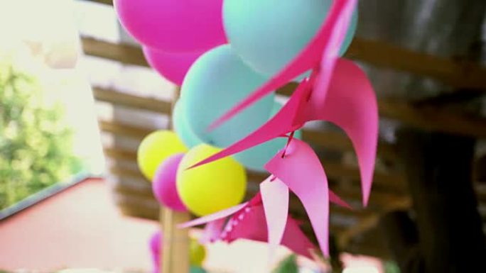 生日装饰庆贺气球视频素材