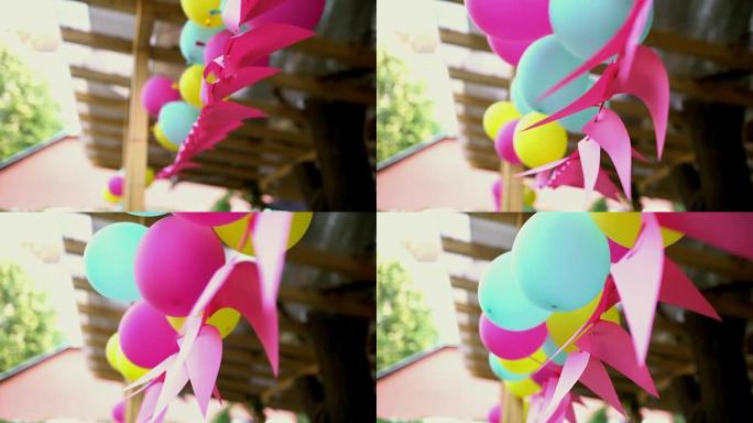 生日装饰庆贺气球视频素材