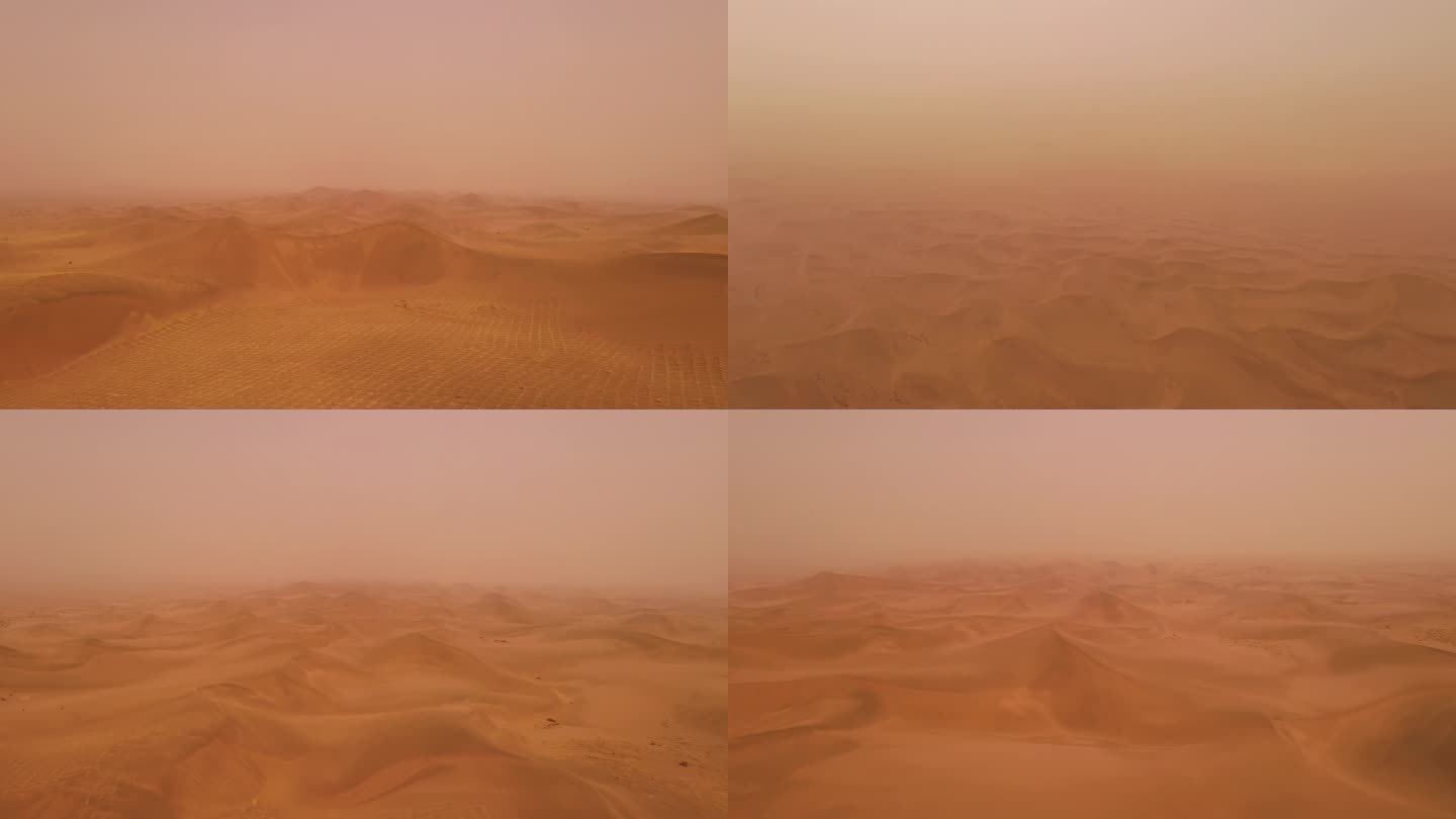 4k沙漠中的沙尘暴天气