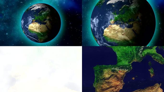 萨拉戈萨放大全息地球三维动画大气穿梭