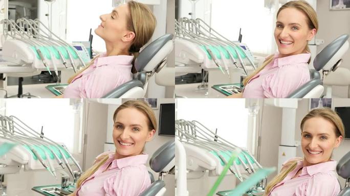 迷人的牙医女病人4K分辨率躺椅看牙