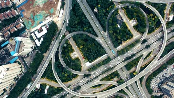 西安市中心第二十字路口的鸟瞰图。