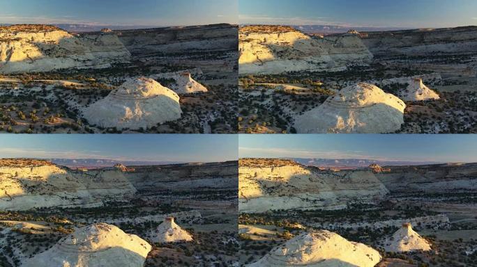 犹他州鹰峡谷的加长阴影-无人机拍摄