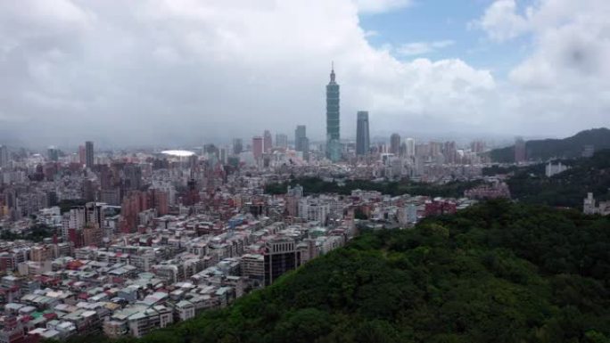 台湾台北市商业区鸟瞰图