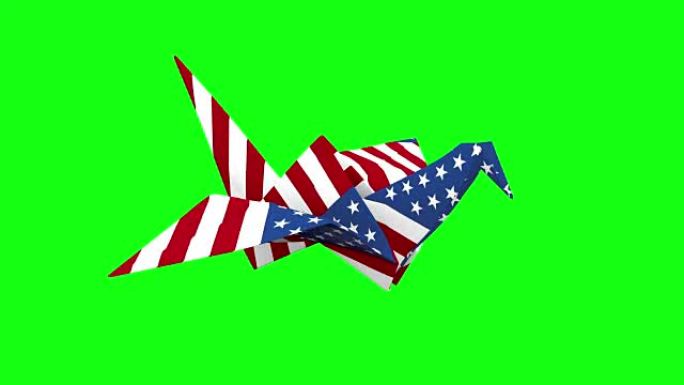 飞行美国折纸起重机