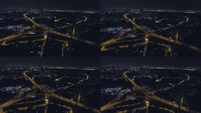 空中: 泰国曼谷普密蓬桥