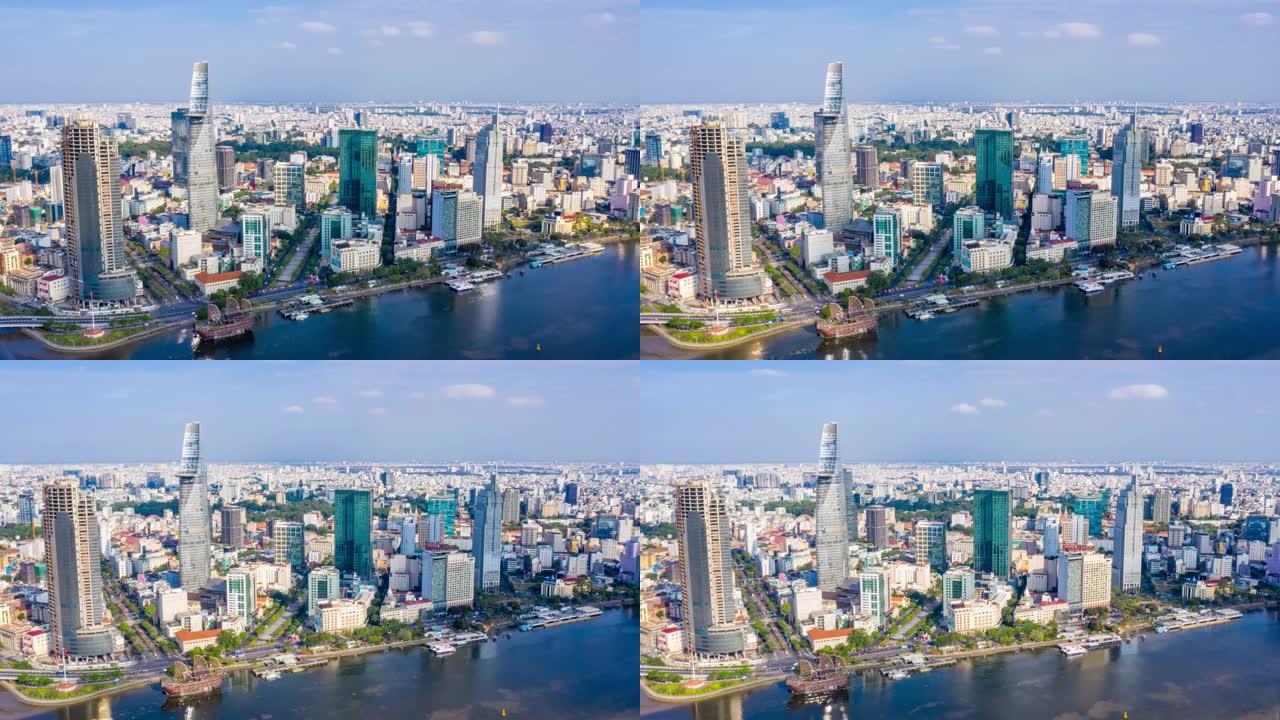 越南胡志明市的空中轮廓图