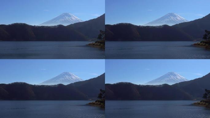 川口湖的富士山岛国风光世界地标自然生态