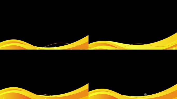 金黄色波浪纹线条粒子边框