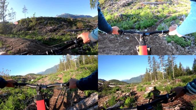 电动山地自行车手跟随路径的POV