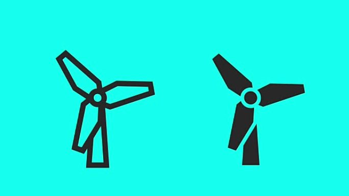风力涡轮机-矢量动画