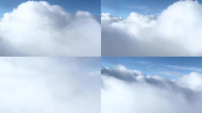 云层飞过时的顶部 (从飞机上看)
