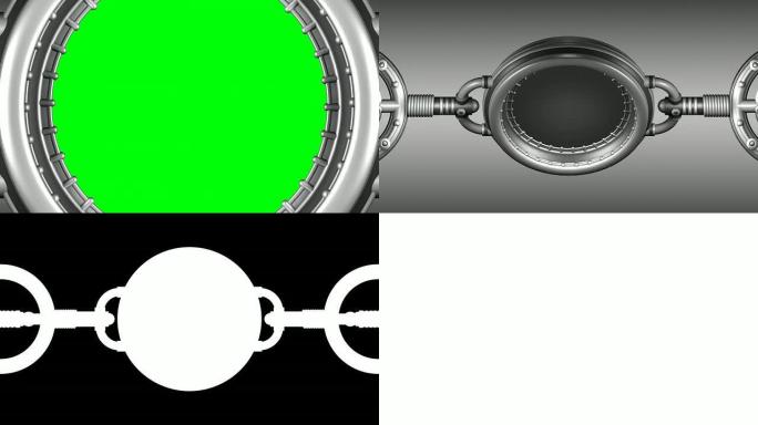 (Loop Alpha) 放大绿屏显示器，科幻，未来学家
