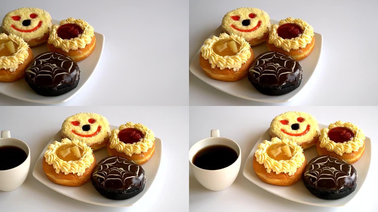 咖啡甜甜圈糕点艺术冷热交替咖啡文化