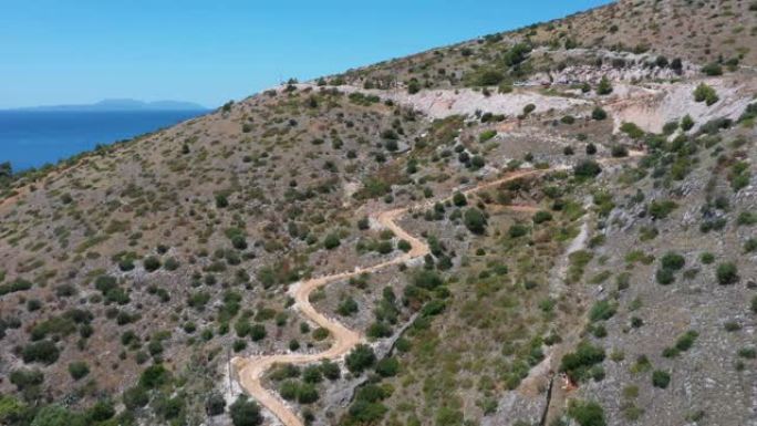 克罗地亚山区道路的鸟瞰图