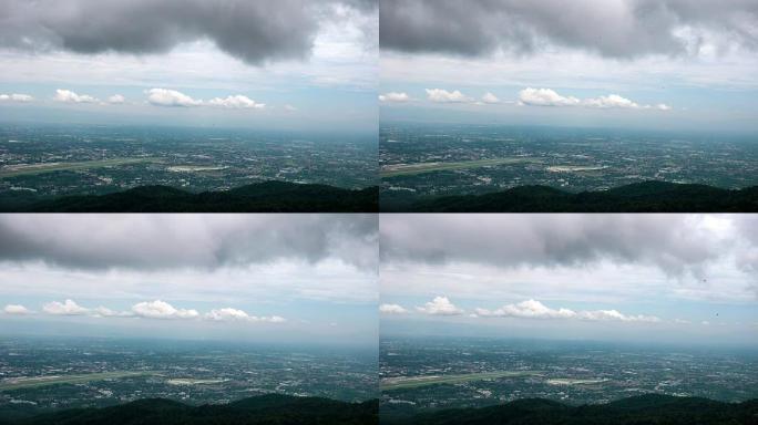 城市上空的延时雾