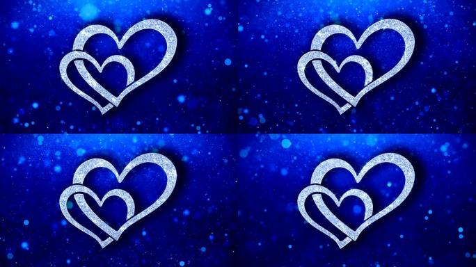 心脏元素图标蓝色粒子汇聚全息爱心三维动画