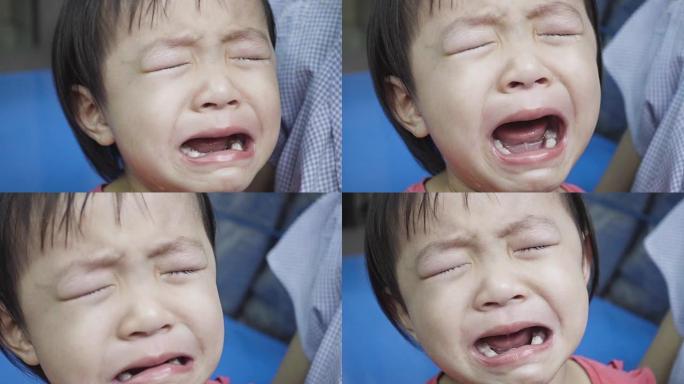亚洲小女孩哭得很情绪化