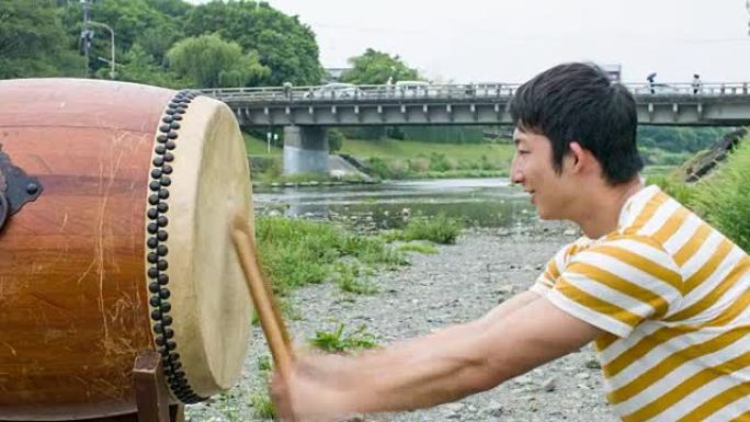 日本男子打太鼓