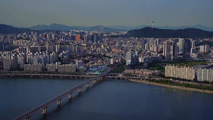 空中韩国首尔2017年4月首尔塔晴天