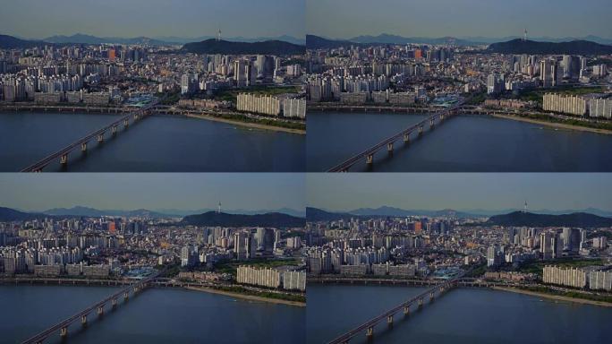 空中韩国首尔2017年4月首尔塔晴天