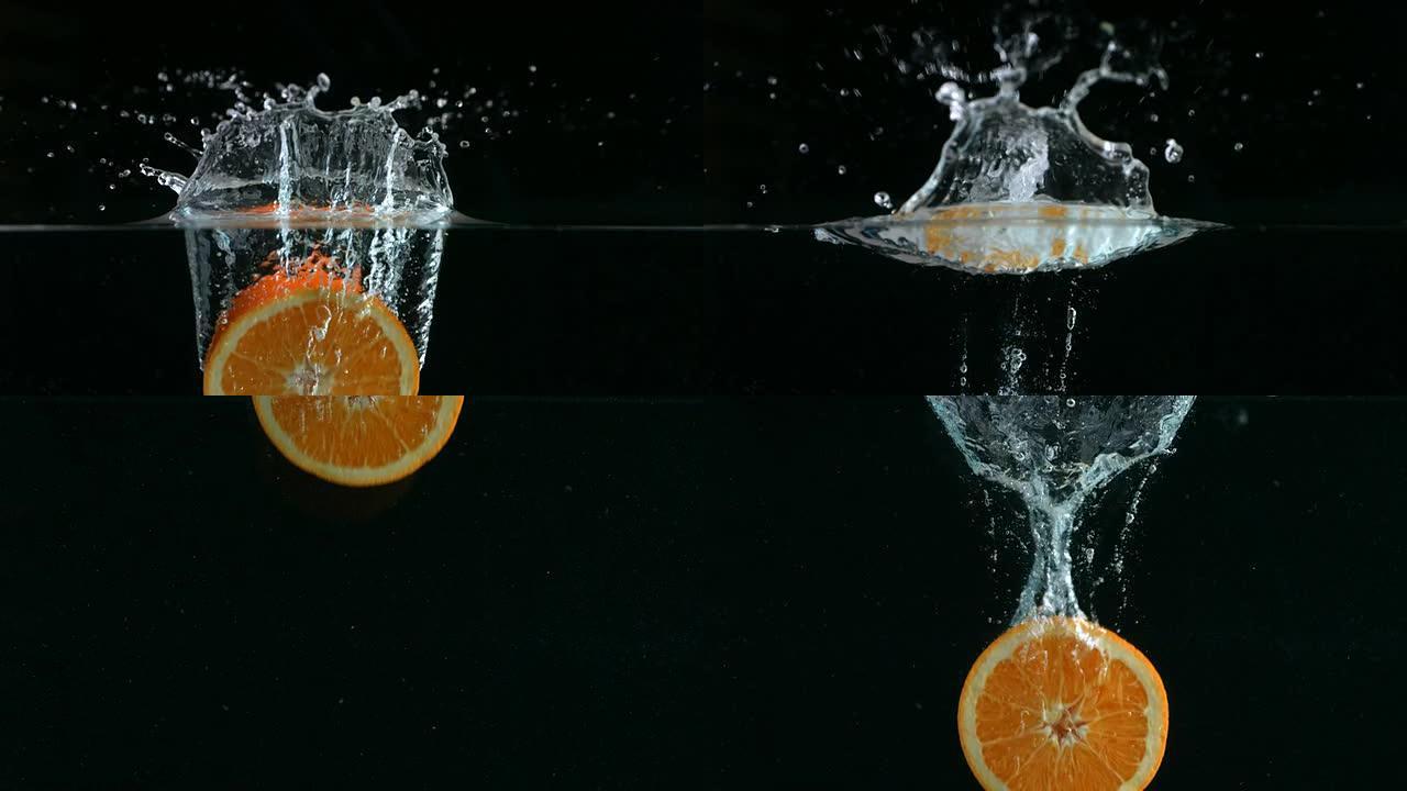 橙色溅入水中橙色溅入水中橙子
