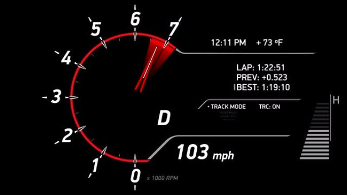 跑车速度计显示全加速，加速，运动比赛