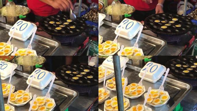 泰国曼谷章鱼烧锅煮鹌鹑蛋。