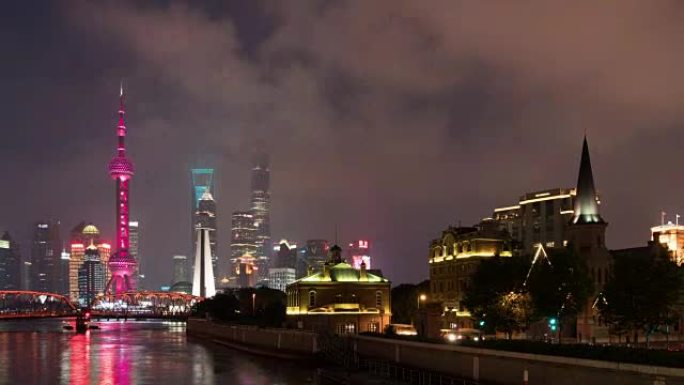 晚上的上海天际线