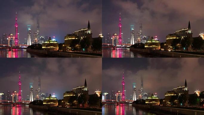晚上的上海天际线