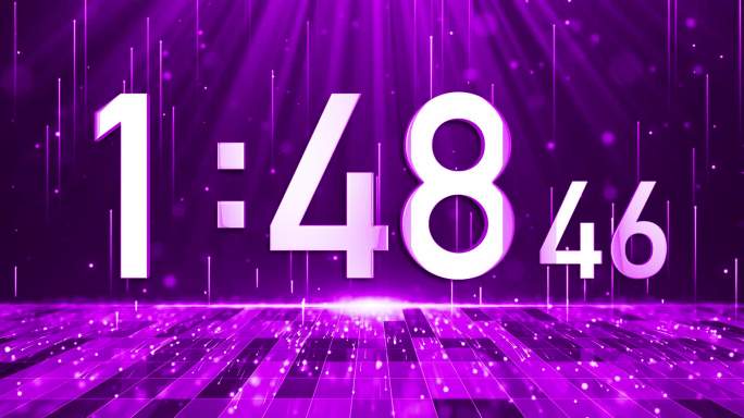 高端粉紫色3分钟液晶倒计时毫秒宽屏