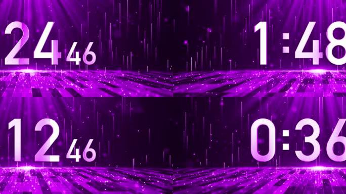 高端粉紫色3分钟液晶倒计时毫秒宽屏
