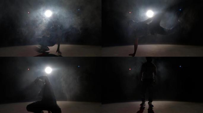 霹雳舞外国男子跳街舞实拍视频