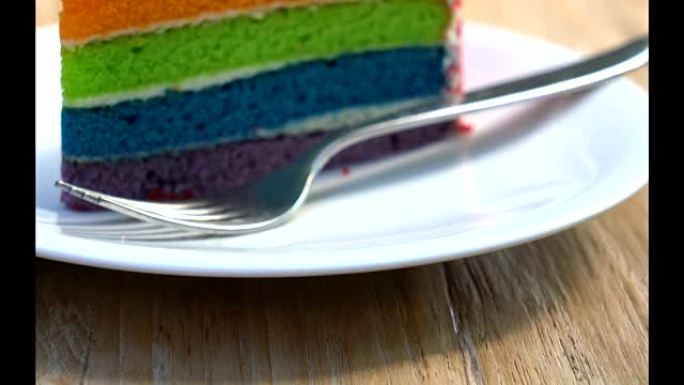 彩虹天鹅绒蛋糕实拍