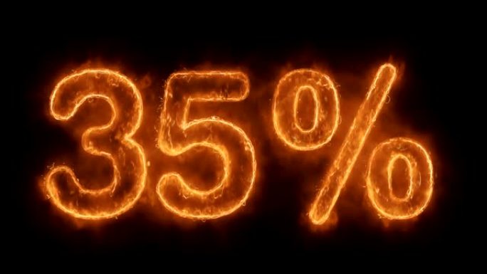单词热动画燃烧逼真的火火焰循环折扣35% %。