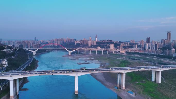 重庆桥梁车流航拍4K