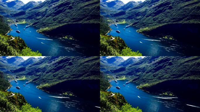 挪威盖朗格峡湾。美丽的自然挪威自然景观。